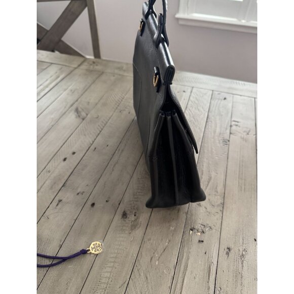 Tory Burch Large Block T Satchel Bag Black Leather - Picture 11 of 14